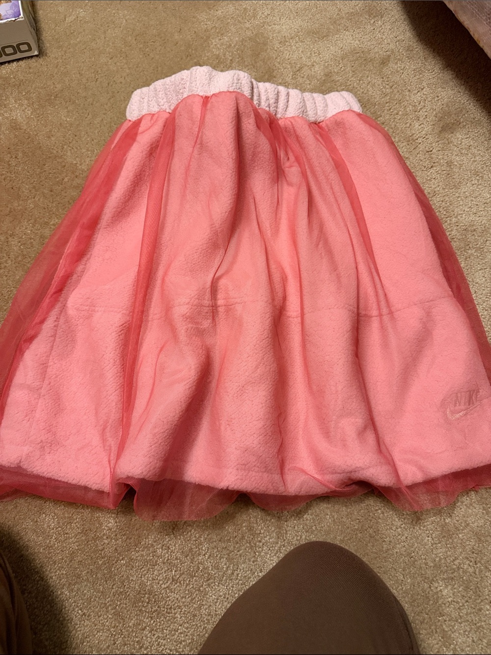 Nike Pink Tulle-Layered Skirt with Elastic Waist